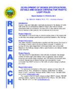Development of Design Specifications Details and Design Criteria for Traffic Light Poles Summary