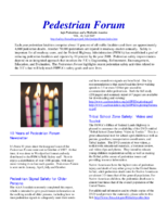 Pedestrian Forum Safe Pedestrians and a Walkable America  Volume 40 Fall 2007