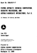 Paving Asphalts Chemical Composition Oxidative Weathering and AsphaltAggregate Interactions Part II