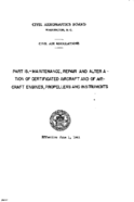 Part 18 Maintenance Repair And Alteration Of Certificated Aircraft And Of Aircraft Engines Propellers And Instruments