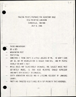 Talking Points Prepared for Secretary Dole Rick McIntyre Luncheon