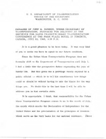 Speeches by Undersecretary of Transportation John E Robson 1968