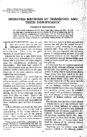 Improved Methods of Transport and Their Significance