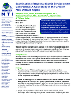 Examination of Regional Transit Service under Contracting  A Case Study in the Greater New Orleans Region  Executive Summary