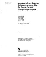 Analysis of Selected Enhancements to the En Route Central Computing Complex
