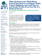 What Do Americans Think About Federal Tax Options to Support Public Transit Highways and Local Streets and Roads Results From Year Six of a National Survey Brief