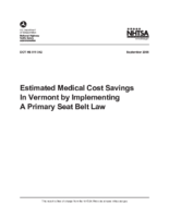 Estimated Medical Cost Savings in Vermont by Implementation of a Primary Seat Belt Law