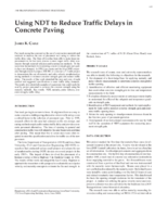 Using NDT to Reduce Traffic Delays in Concrete Paving