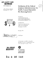 Validation of the Federal Aviation Administration Air Traffic Control Specialist Pretraining Screen