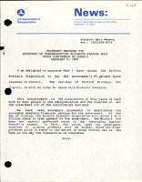 Statement Prepared for Secretary of Transportation Elizabeth Hanford Dole Press Conference on Conrail
