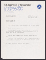 Department of Transportation News Releases October 1980