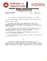 Department of Transportation News Urban Mass Transportation Administration UMTA 7624