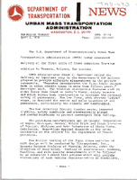 Department of Transportation News Urban Mass Transportation Administration UMTA 4774