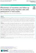 Effectiveness of Incentives and FollowUp on Increasing Survey Response Rates and Participation in Field Studies