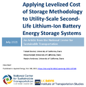 Applying Levelized Cost of Storage Methodology to UtilityScale SecondLife LithiumIon Battery Energy Storage Systems