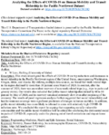 Analyzing the Effects of COVID19 on Human Mobility and Transit Ridership in the Pacific Northwest Region supporting Datasets