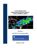 A case study of the Maintenance Decision Support System MDSS in Maine