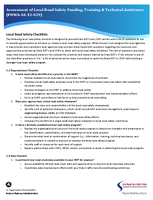 Assessment of Local Road Safety Funding Training  Technical Assistance Local Road Safety Checklists