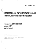 Increased DUI Enforcement Program Stockton California Project Evaluation