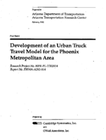 Development of an urban truck travel model for the Phoenix metropolitan area