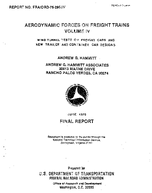 Aerodynamic Forces on Freight TrainsVolume IV Wind Tunnel Tests of Freight Cars and New Trailer and Container Car Designs