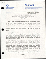 Remarks Prepared for Presentation by Secretary of Transportation Elizabeth Hanford Dole Shenandoah High School