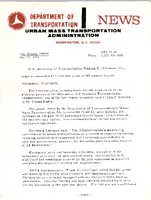 Department of Transportation News Urban Mass Transportation Administration UMTA 7539