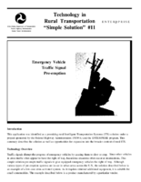 Technology in rural transportation Simple solution 11 Emergency vehicle traffic signal preemption