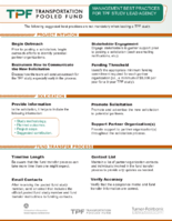 Management Best Practices for TPF Study Lead Agency