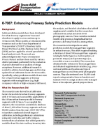 Enhancing Freeway Safety Prediction Models Project Summary