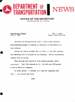 Department of Transportation News Releases for July 1969