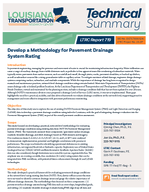 Develop a Methodology for Pavement Drainage System Rating Technical Summary