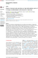 Effects of DemandSide Restrictions on HighDeforestation Palm Oil in Europe on Deforestation and Emissions in Indonesia