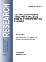 A Synthesis of Passive ThirdParty Data Sets Used for Transportation Planning