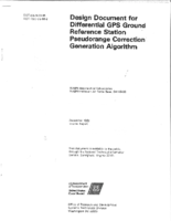 Design Document for Differential GPS Ground Reference Station Pseudorange Correction Generation Algorithm