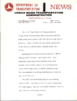 Department of Transportation News Urban Mass Transportation Administration UMTA 8274