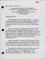 Secretary of Transportation Federico Pena Speeches July 1994