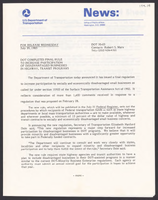 Department of Transportation News Releases JulySeptember 1983