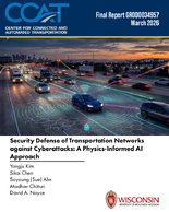 Security Defense of Transportation Networks Against Cyberattacks A PhysicsInformed AI Approach
