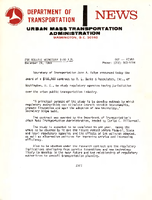 Department of Transportation News Urban Mass Transportation Administration DOT 27369