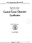 CAM 26 Control Tower Operator Certificates 1956