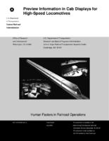 Preview information in cab displays for highspeed locomotives