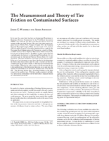 The measurement and theory of tire friction on contaminated surfaces