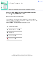 Absence and Need for Fatigue Risk Management in Emergency Medical Services
