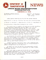 Department of Transportation News Urban Mass Transportation Administration UMTA 7667