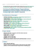 Communicable Disease Preparedness Modelling and Simulation Framework for Analyzing Cabin Health Hazards Data Management Plan