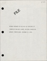 Remarks Prepared for Delivery by Secretary of Transportation Brock Adams Railroad Convention