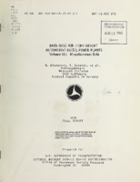 Data Base for LightWeight Automotive Diesel Power Plants Volume III Miscellaneous Data