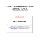 Enforcement Requirements For HighOccupancy Vehicle Facilities Final Report