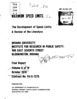 Maximum speed limits Volume 2 The development of speed limits  a review of the literature